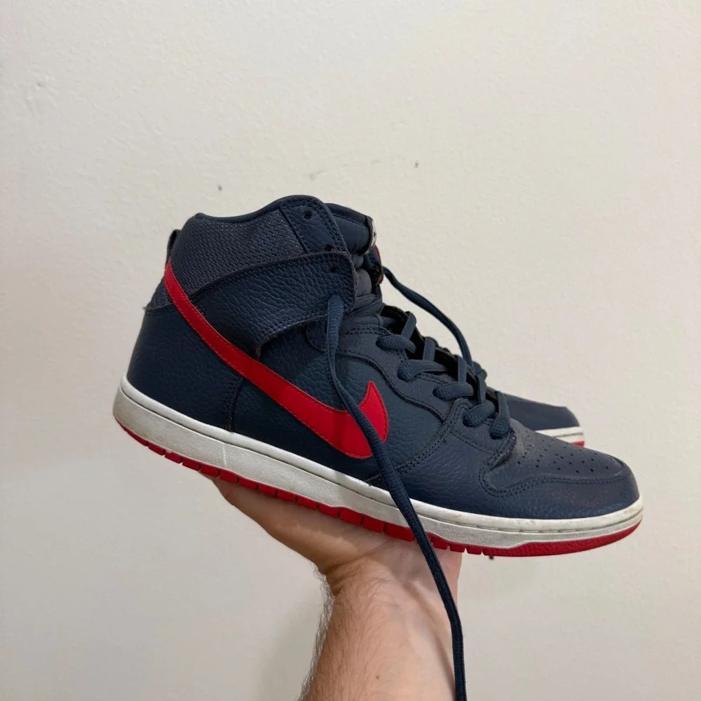 Nike SB Dunk High Pro Midnight Navy University Red 305050-463 Mens 11.5 2013